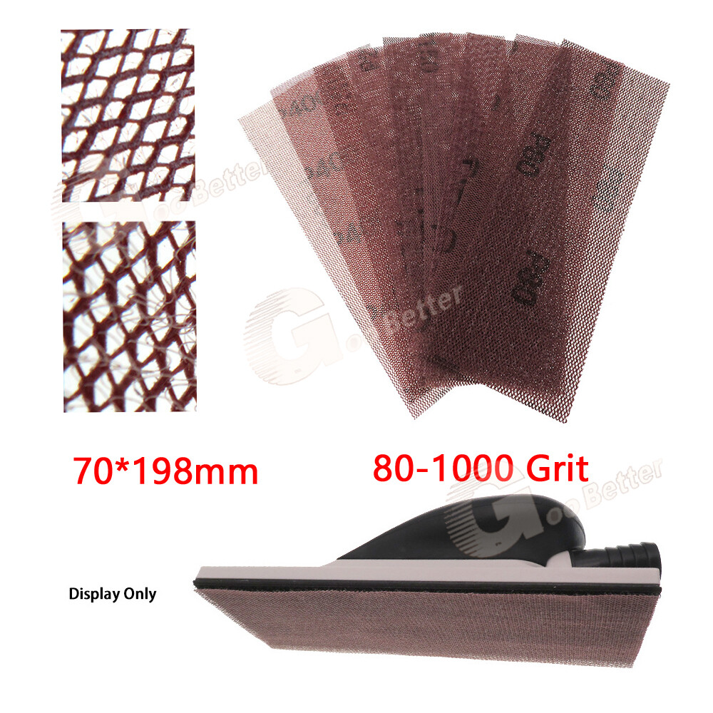 70*198mm Rectangles Grid Sandpaper 80-1000 Grit Hook & Loop Mesh Drywall Sanding