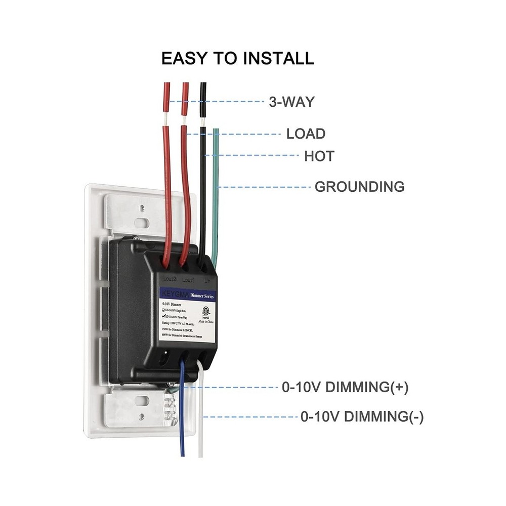 0-10V LED Dimmer Switch, Low Voltage Dimmer Switch for Dimmable LED Lights, C...