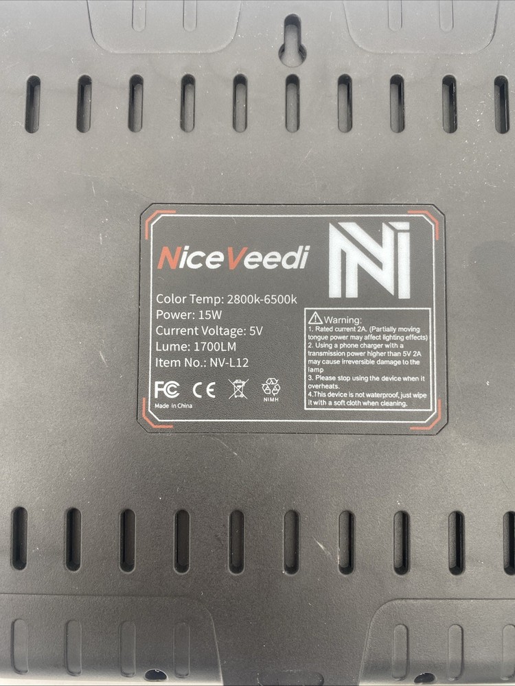 SINGLE REPLACEMENT LIGHT ONLY NiceVeedi Studio Light 2800-6500K Dimmable NV-L12