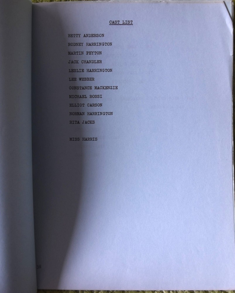 1967 Peyton Place Episode# 338 Shooting Final Original Screenplay Script