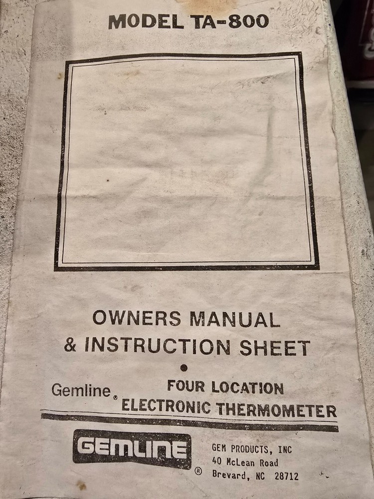 Gemline USA Electronic Thermometer Temperature Analyzer TA-800