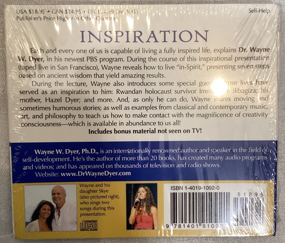 Dr. Wayne W. Dyer Inspiration Your Ultimate Calling 2-CD Set Lecture VG+ CD22