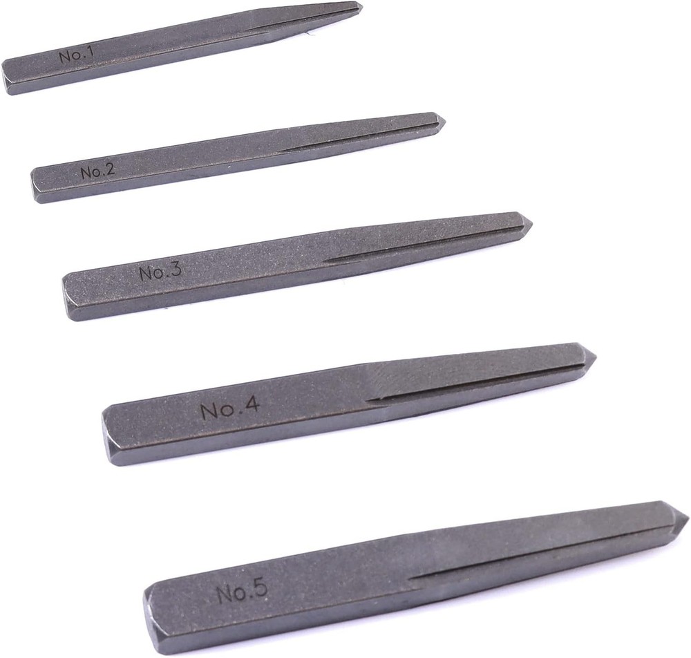 5 Pieces Easy Out Bolt Extractor Set, Straight Fluted Screw Extractor,...
