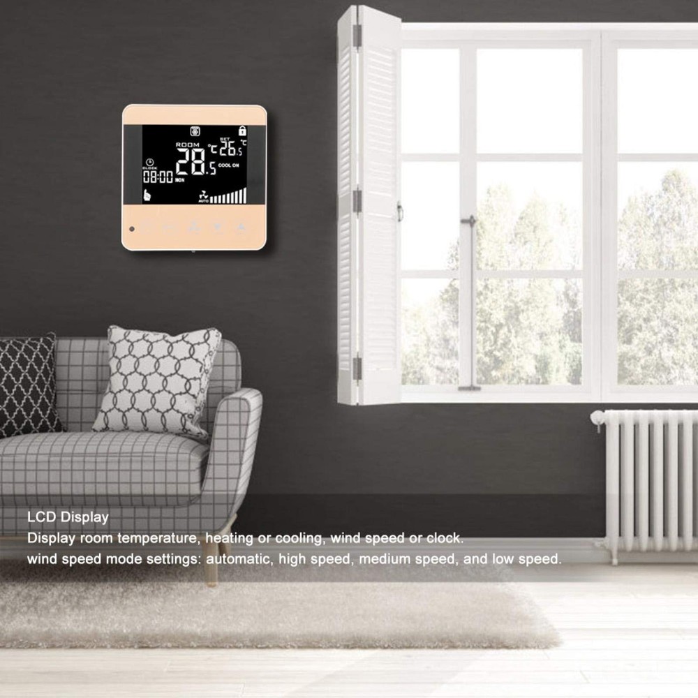 Digital Fan Coil Thermostat for Central AC - Smart Programmable General Type