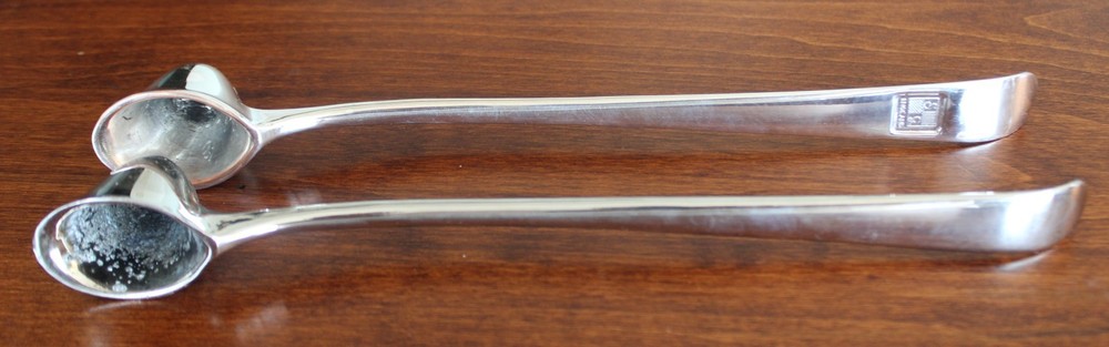 PAIR VINTAGE 10" SILVER PLATE CANDLE SNUFFERS-ONE SG ENGLAND