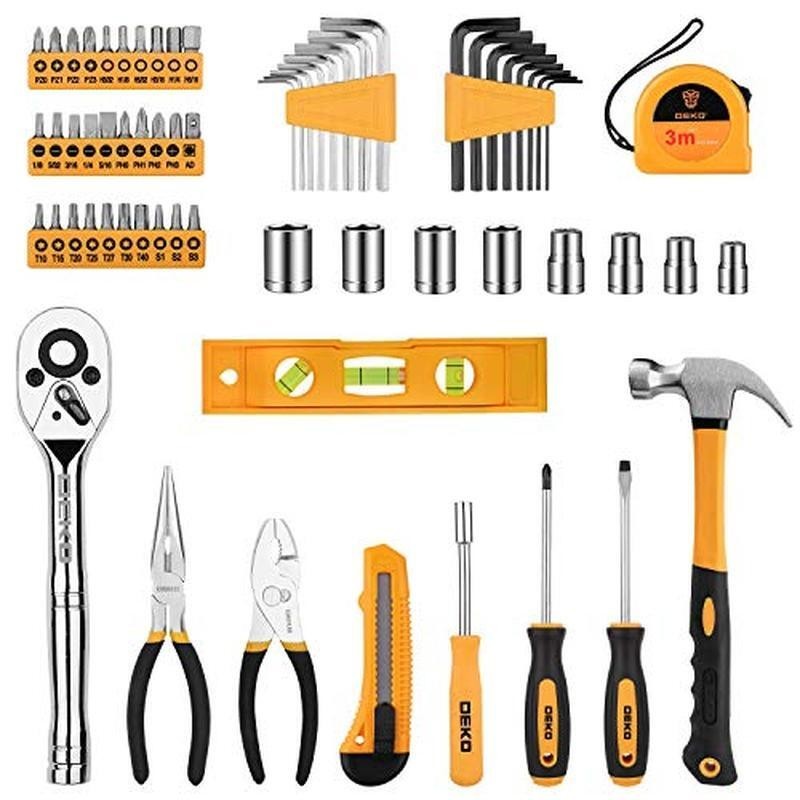 65 Pc Tool Set Household Hand Tools Kit Portable Storage Case DIY Essentials New