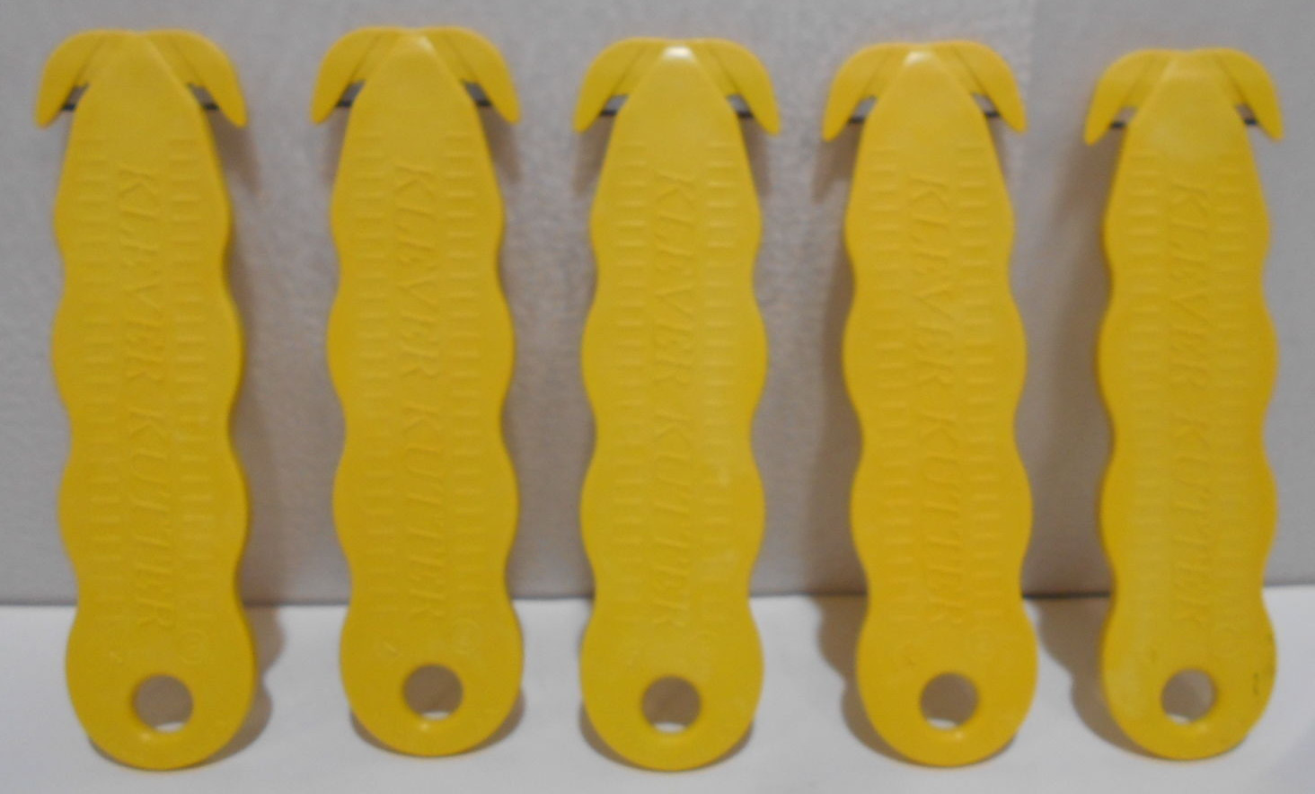 Lot of 5  Klever Kutter Box Tape Cutter Knife Double Shielded Blade Yellow