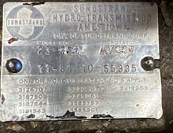 Sundstrand series 23 hydraulic pump