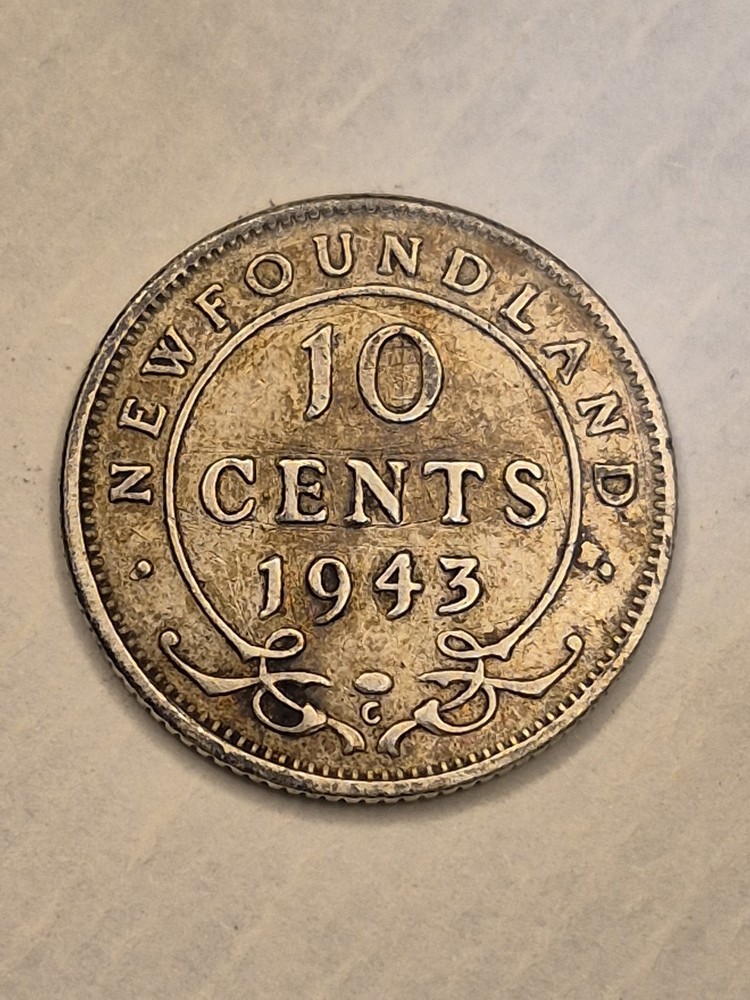 1943 C Newfoundland 10 Cent Coin - 6277