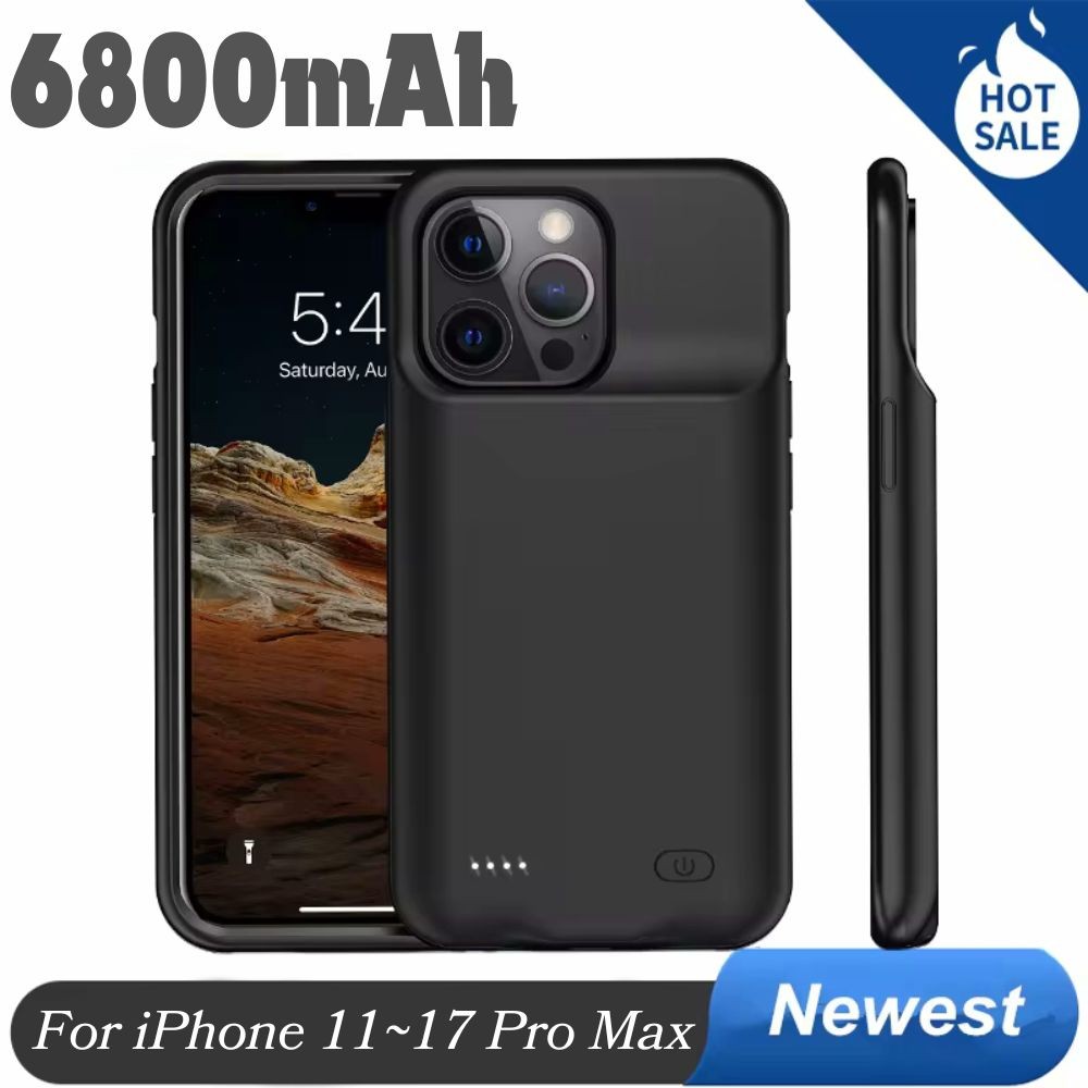 For iPhone 17 16 15 14 13 12 11 Battery Charger Case Power Bank Charging Cover
