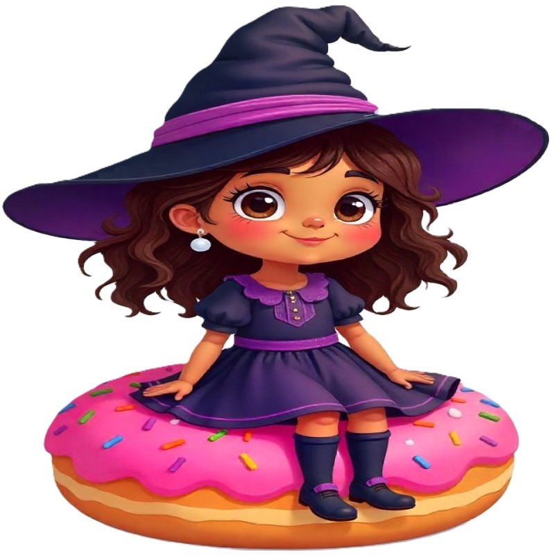 30 Custom Doughnut Witch Personalized Address Labels