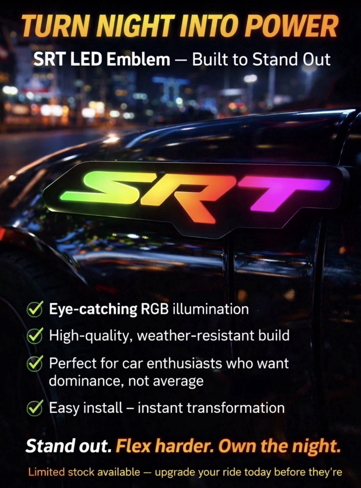 SRT LED Emblem Badge For SRT