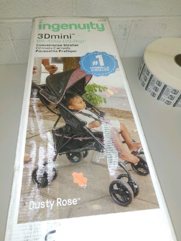 Ingenuity 3D Mini Convenience Stroller Rose Pink Foldable Multi-Position Recline