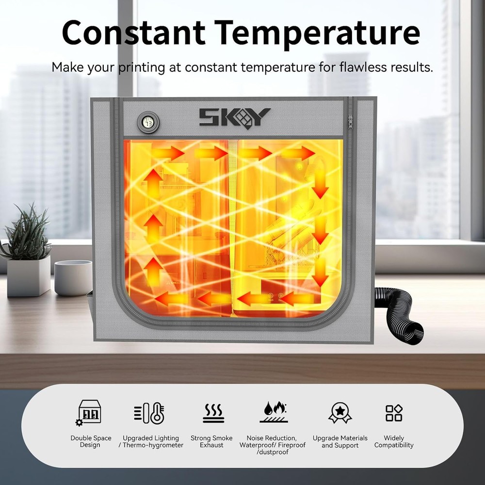 Double Space Resin 3D Enclosure with Ventilation Kit LED Light, 3D Printer Vente