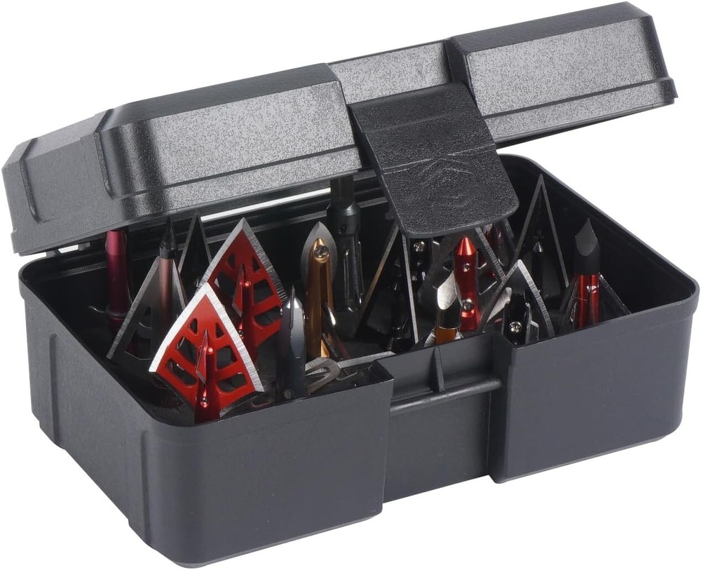 Broadhead Archery Box Storage Case 2 padding protection 18 slots black & small