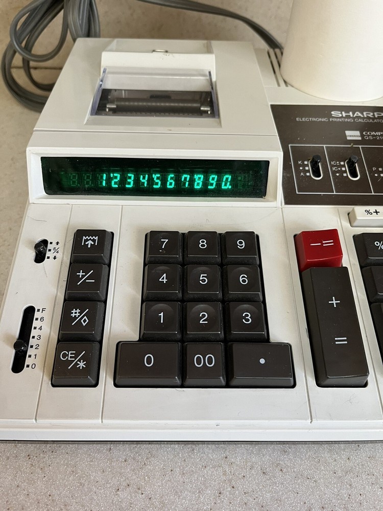Sharp Printing Calculator compet qs-2166 w/ paper - Works.