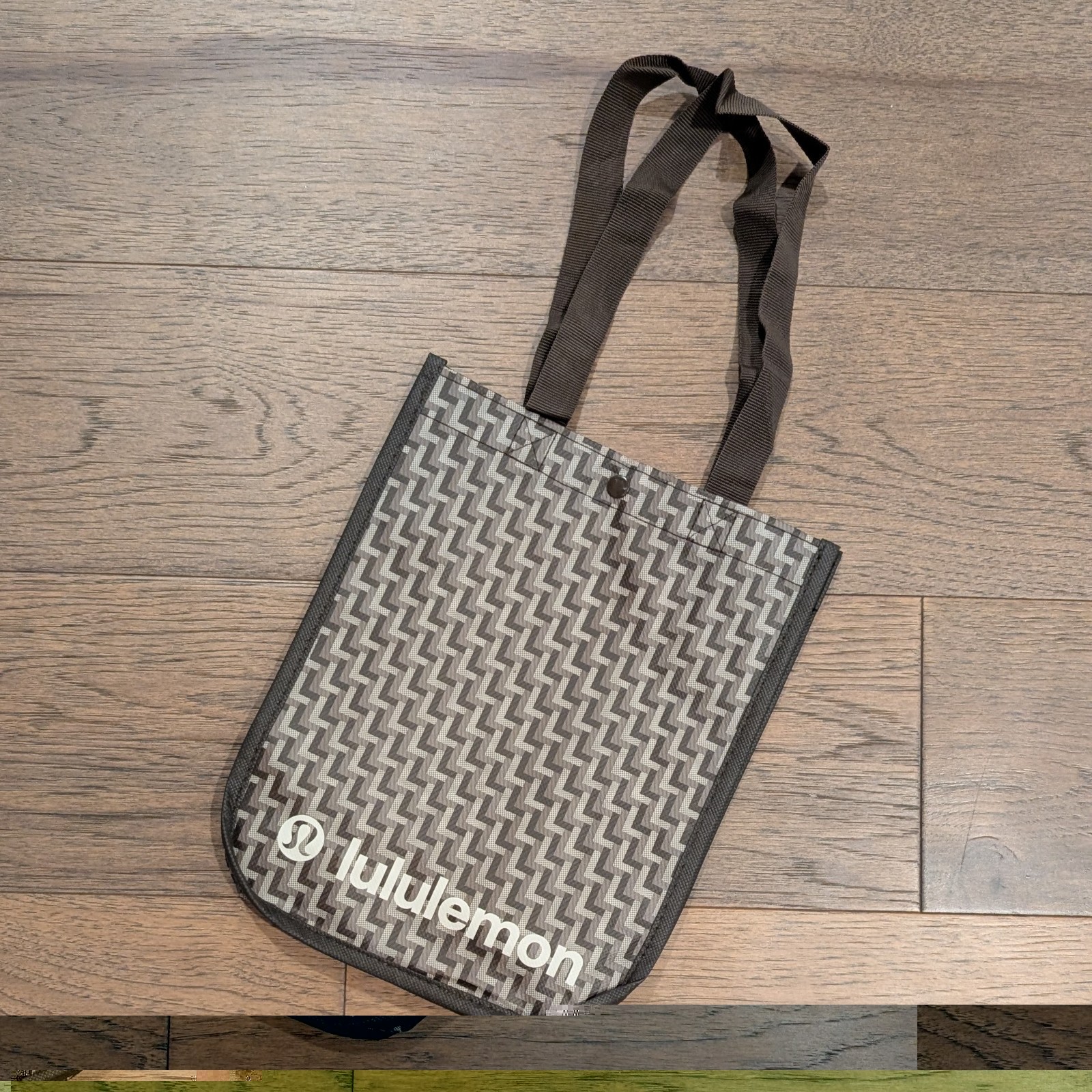 Lululemon Small Reusable Shopping Tote Lunch Bag Goyardine 🤎 Brown Black *NEW!*