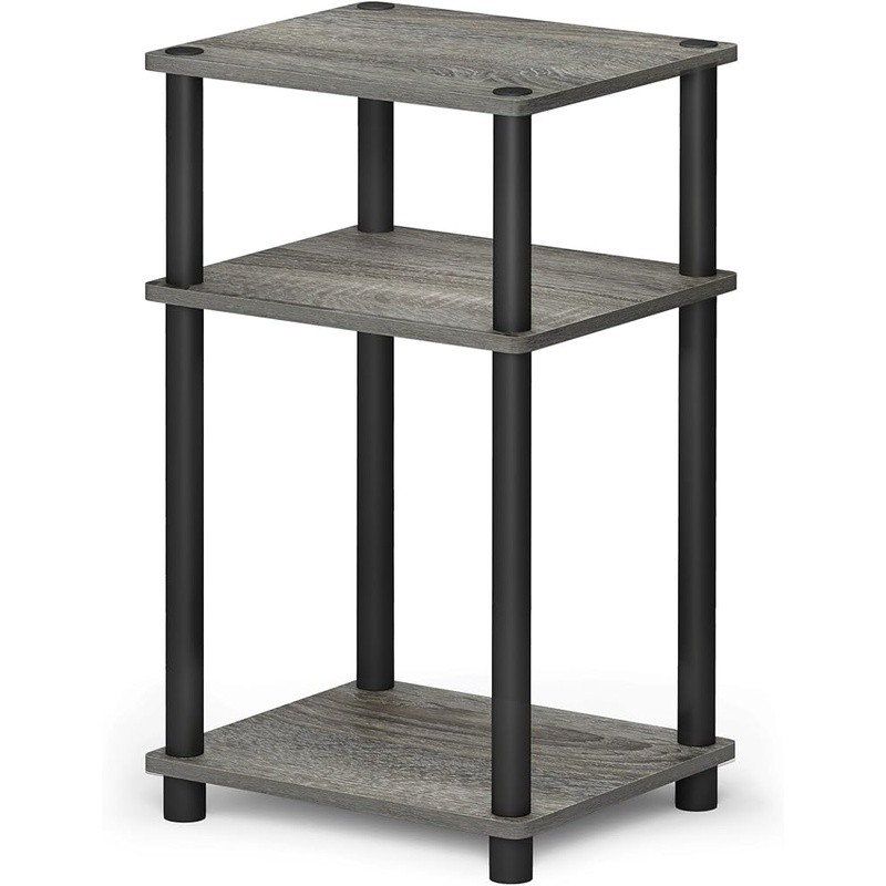 Modern Compact 3-Tier End Table Nightstand W/ Open Storage Small Spaces New