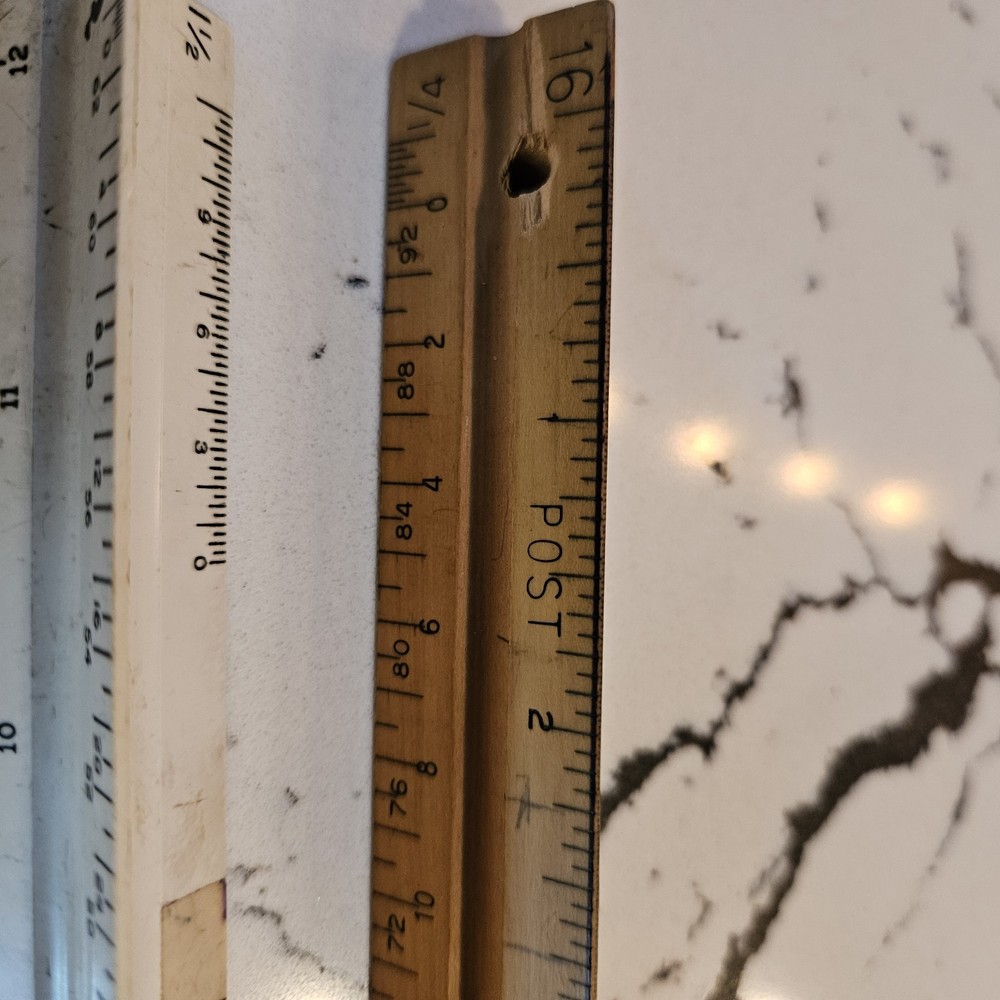Lot Vintage POST Engineer Triangular Scale Straight Edge Drafting Ruler STERLING