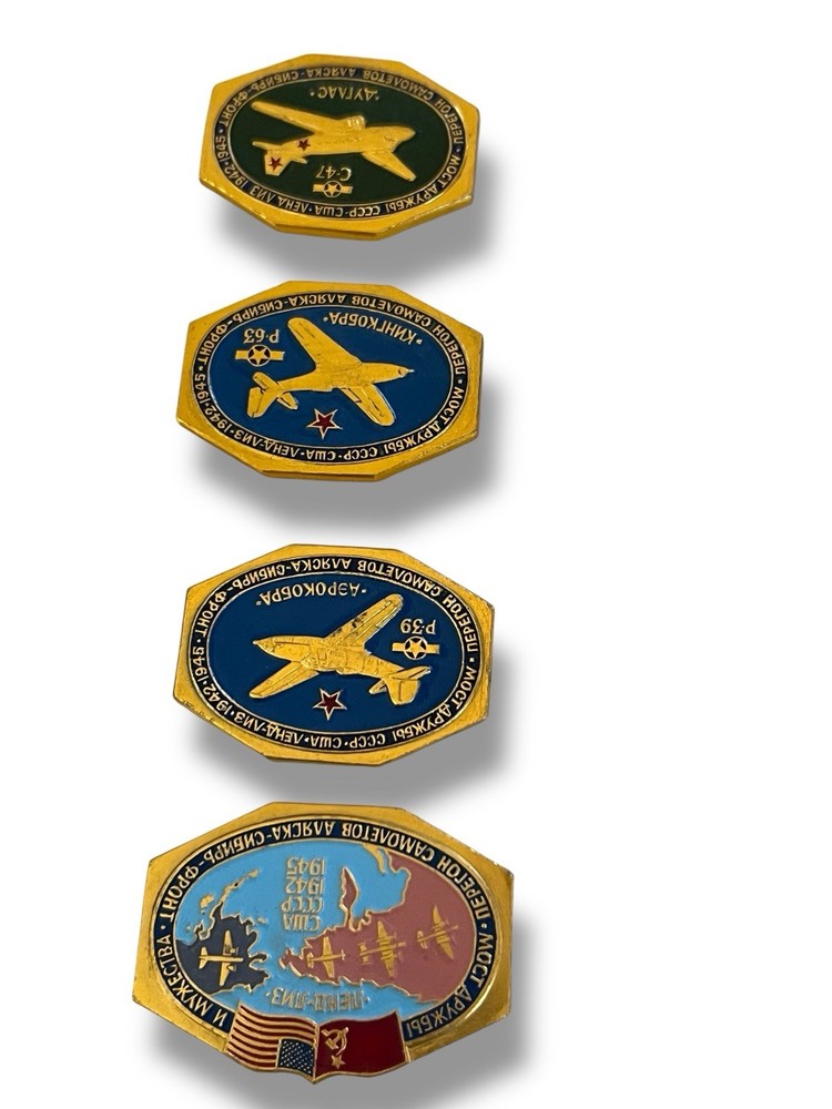 Soviet Russian enamel Lapel Pins - 9 Piece
