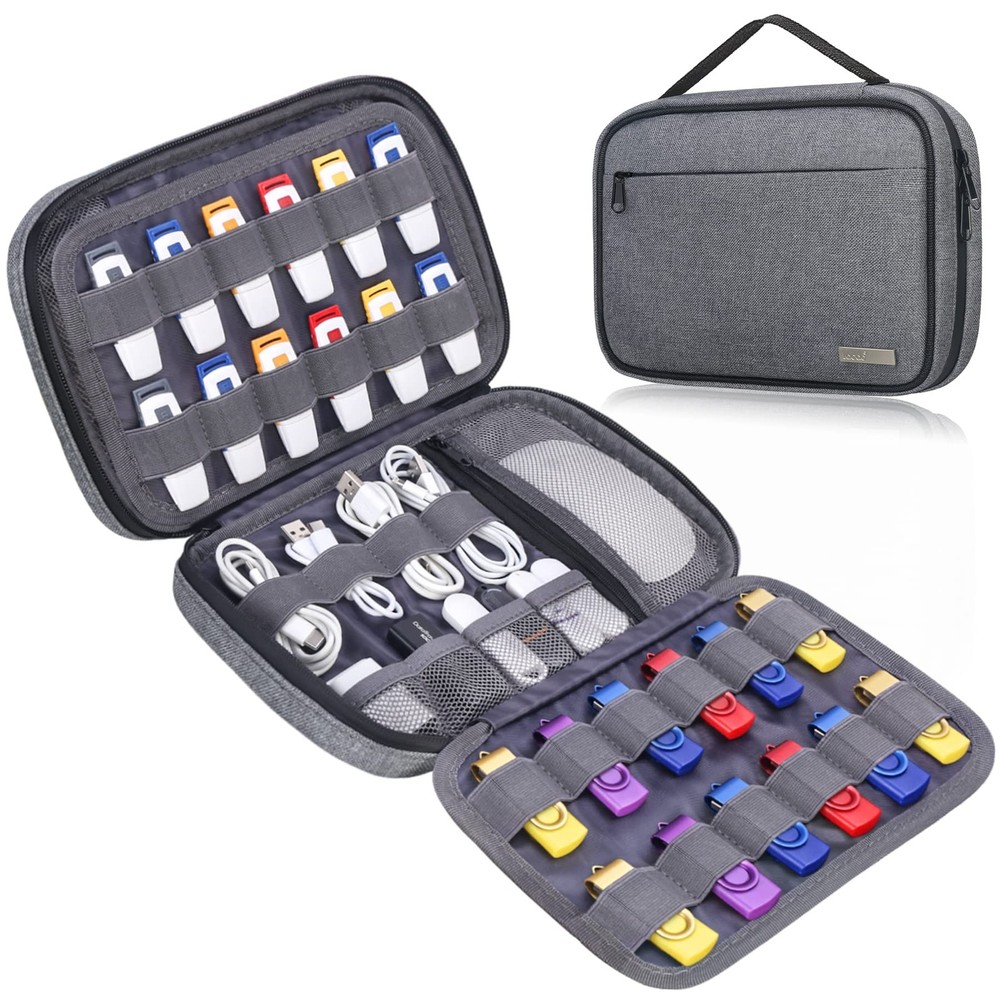 Lacdo USB Flash Drive Case Thumb Drive Holder Case Organizer Portable Electro...