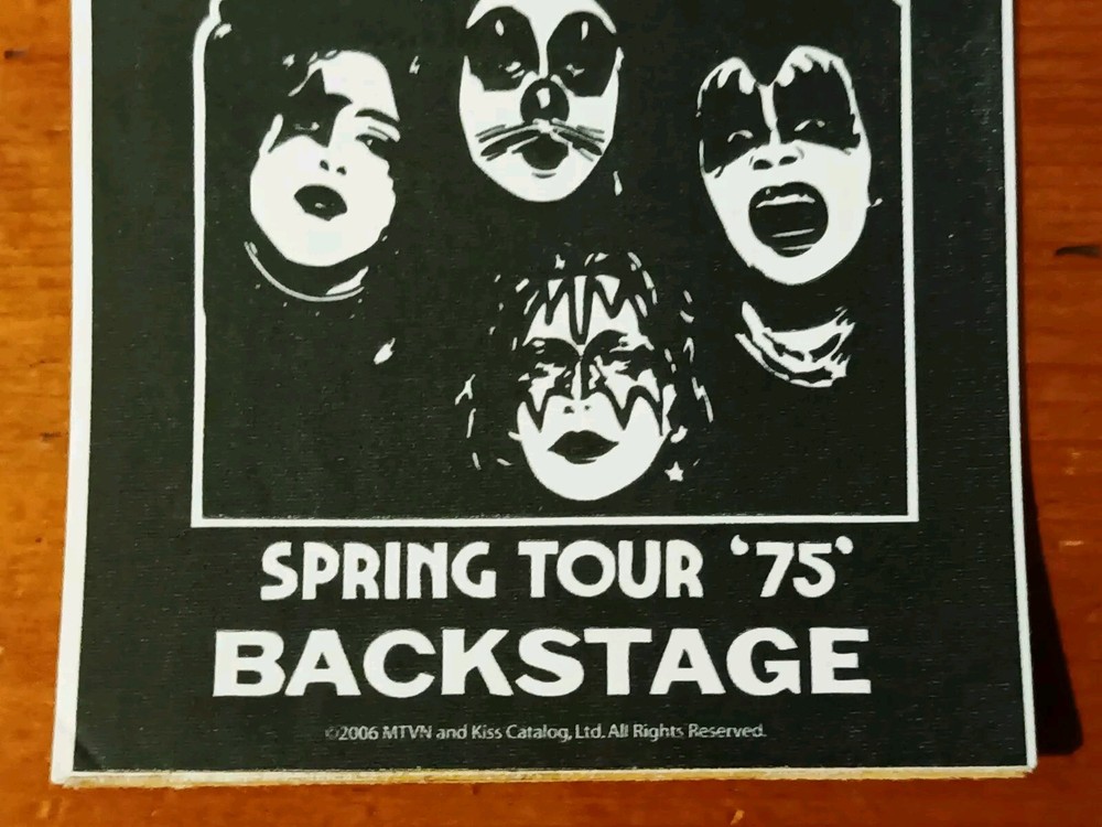 KISS Spring Tour '75 Backstage Sticker 2006 MTVN Kiss Catalog