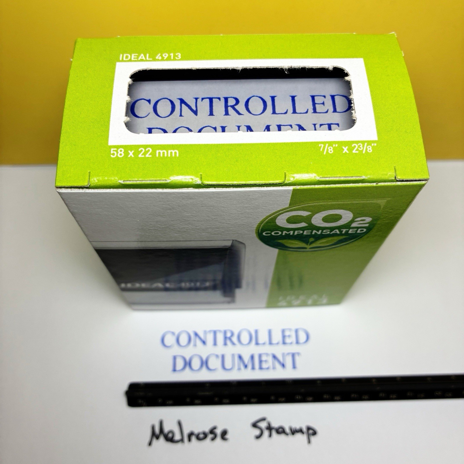 Controlled Document Rubber Stamp Blue Ink Self Inking Ideal 4913