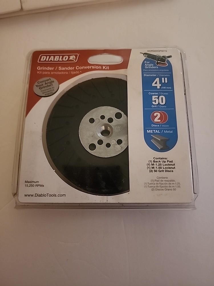Diablo Grinder / Sander Conversion Kit DCP040VGPS01G - 4" Diameter - 50 Grit