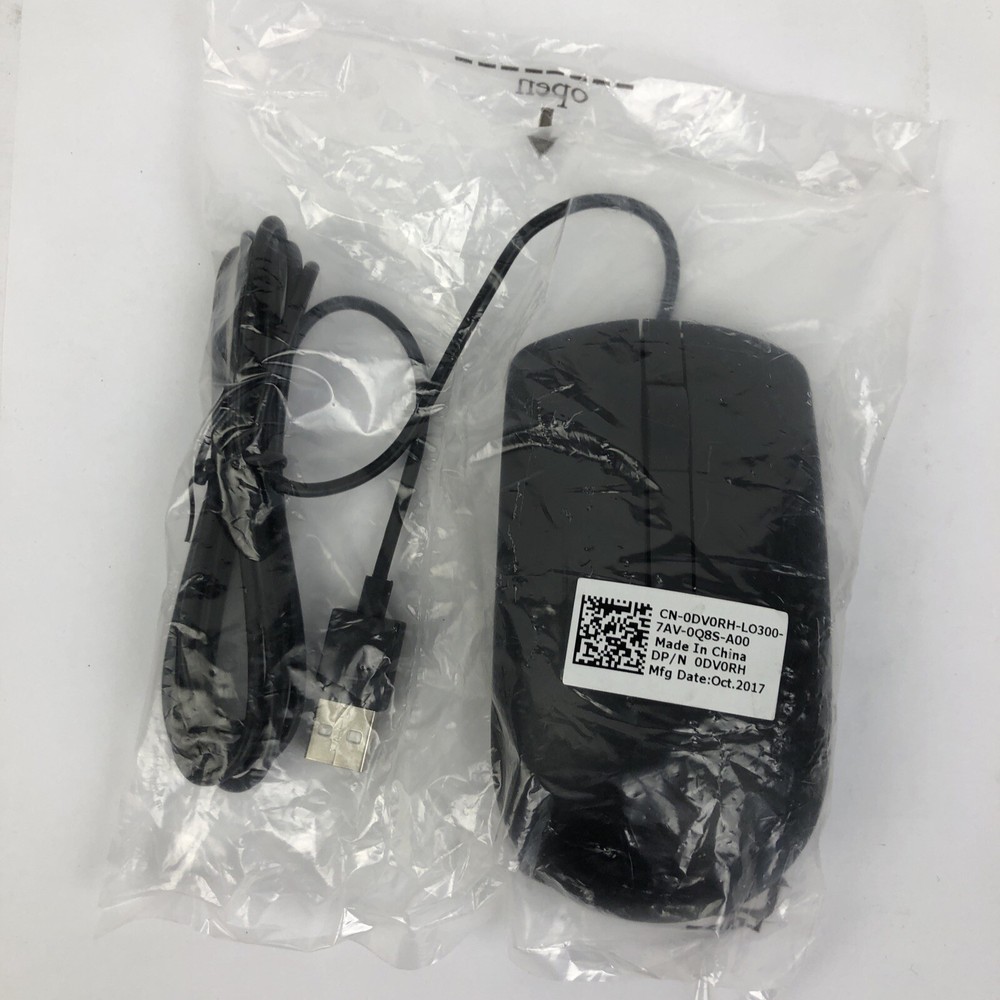 OEM Dell USB Mouse Wired 2 Button with Scroll Laser Optical Black New Sealed
