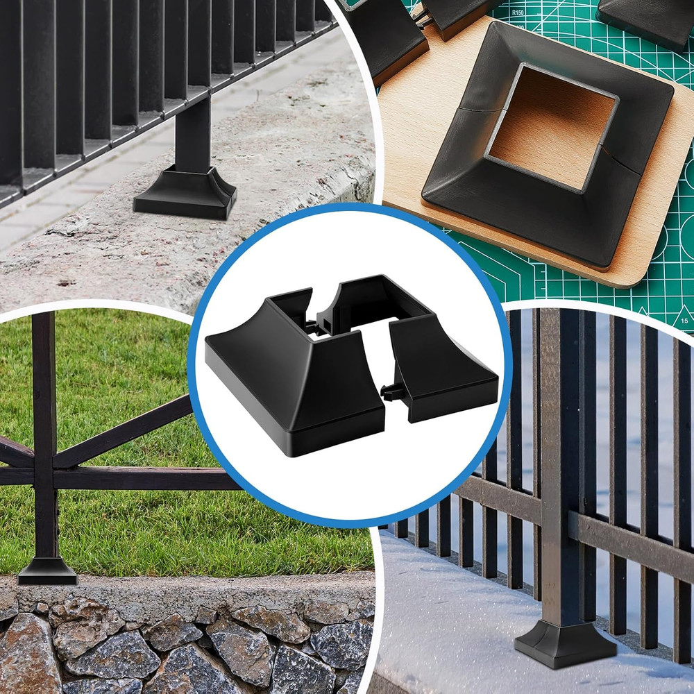 4 Pcs 2 Inch Interlocking Deck Post Base Cover for 2 X 2'' Post with 4.5 X 4.5''