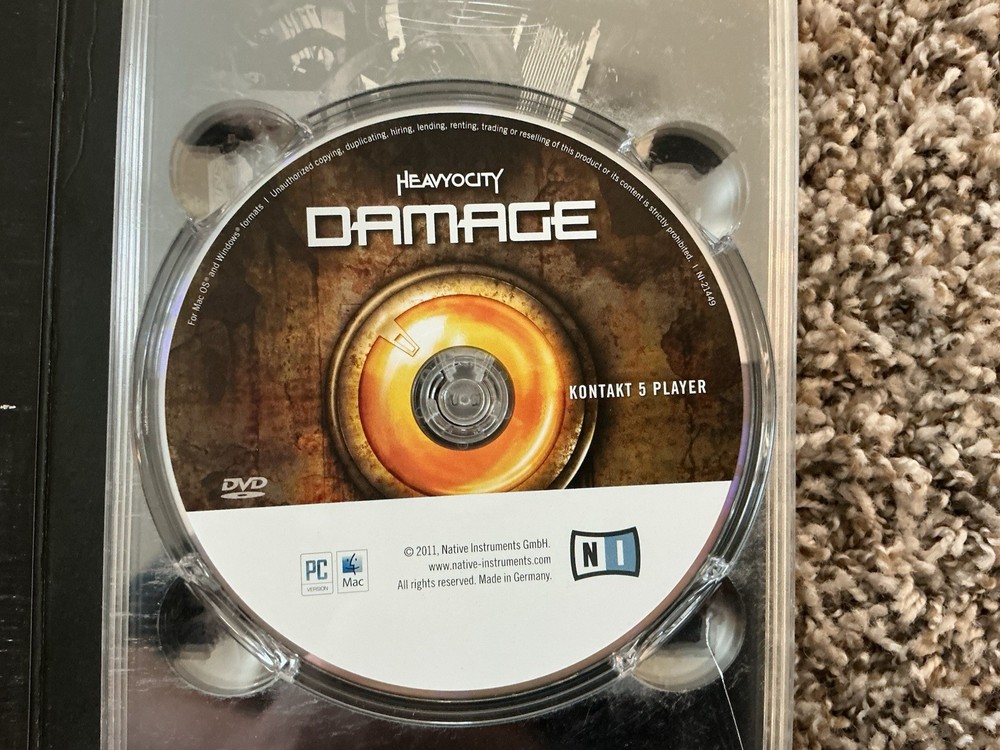 Native Instruments Heavyocity Damage CDs And Serial Code Only