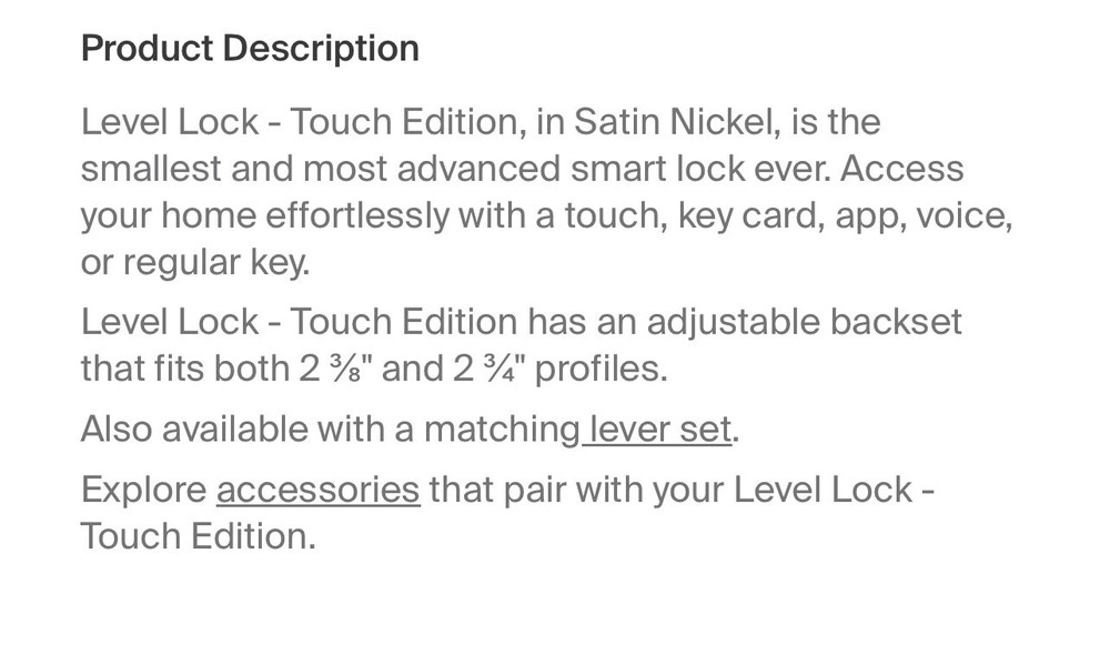 Level Touch Lock Works With Apple Home Ed.