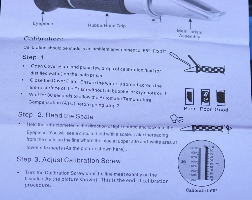 Portable Refractometer ATC 0-18% New