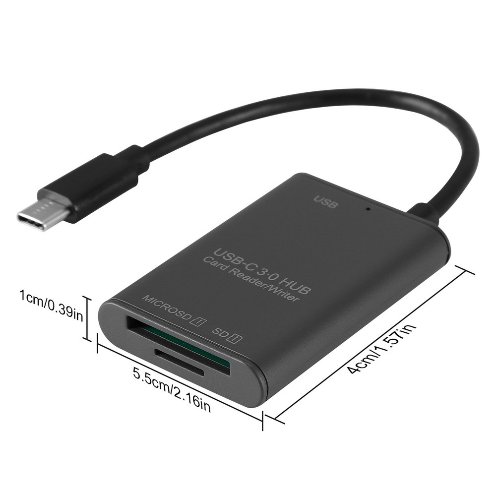 USB C to SD Card Reader 3-in-1 OTG Adapter USB 3.0 Micro SD Memory Card Reader