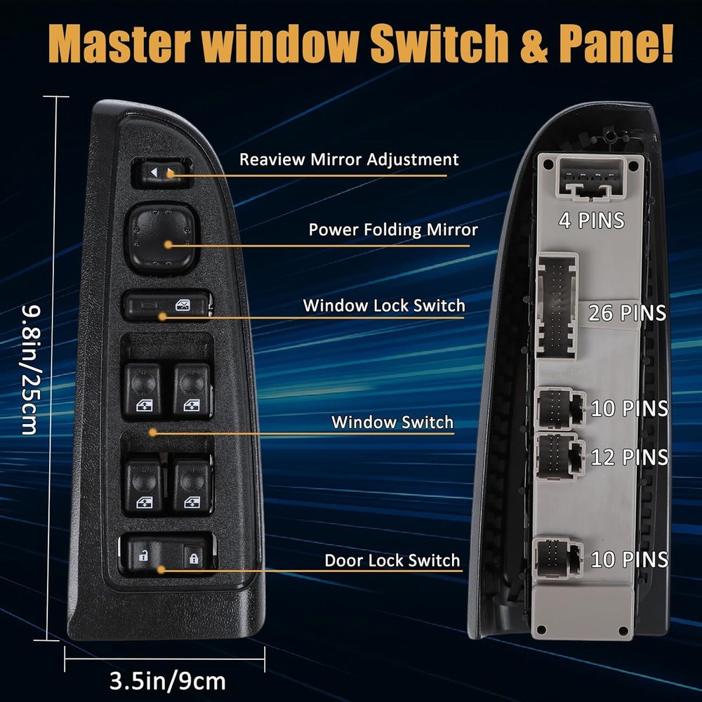15883323 Front Driver Door Window Control Switch Compatible with 2003-2007 Chevr