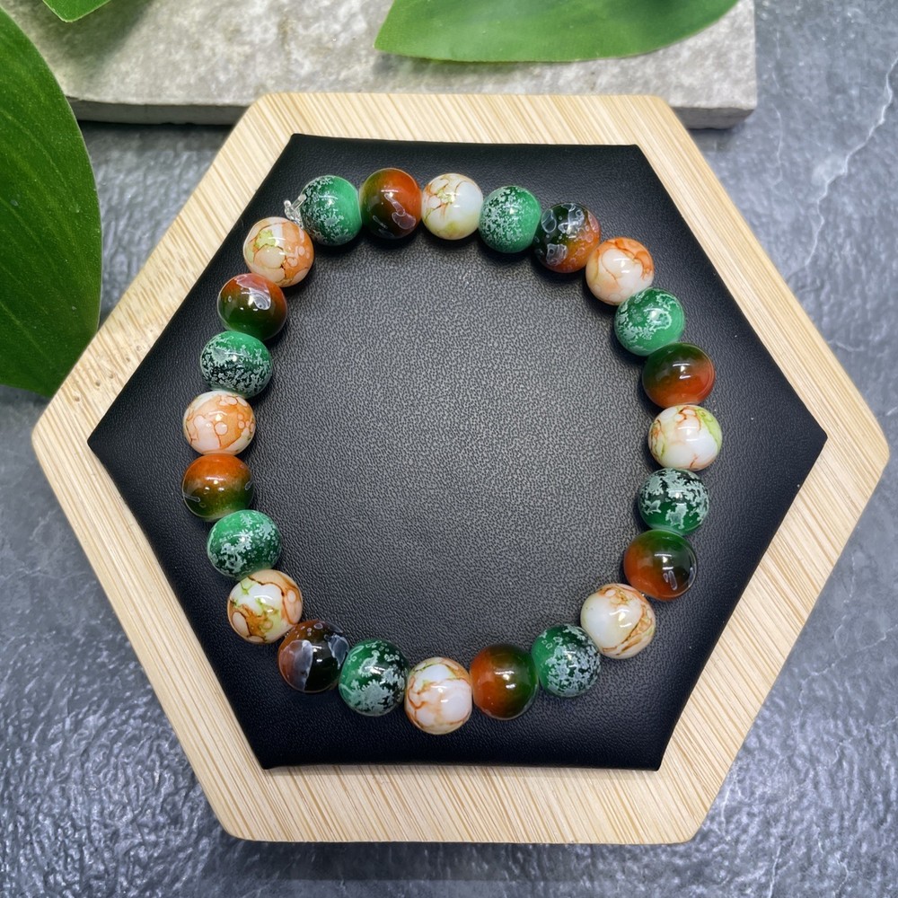 Handmade Bead Beaded Stackable 6.5” Plus Stretch Bracelet New Free Ship C1291