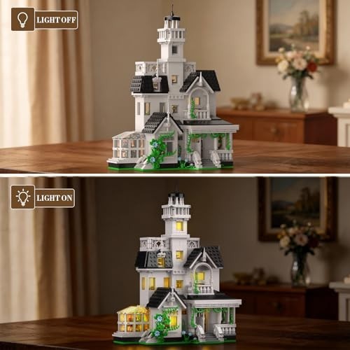 Magic House Building Set with LED Light - 1162 PCS Architecture Model Kit, Gift