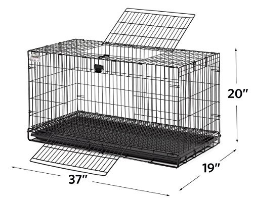 Medium Rabbit Cage with Grid Mesh Floor, Removable Tray, Easy Access Doors, Rust