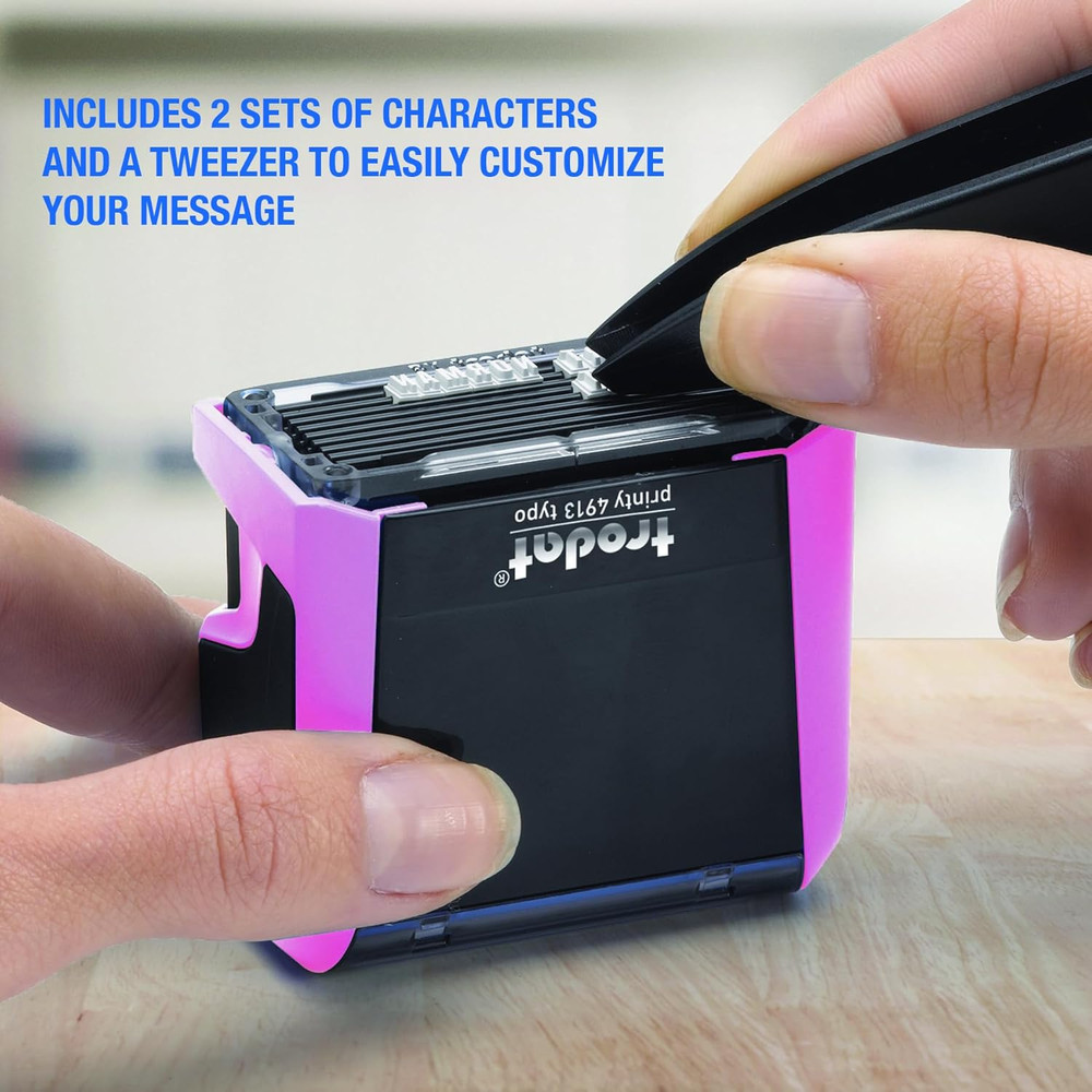 Printy 4913 Self-Inking Do It Yourself (DIY) 5 Line Personalized Custom Message