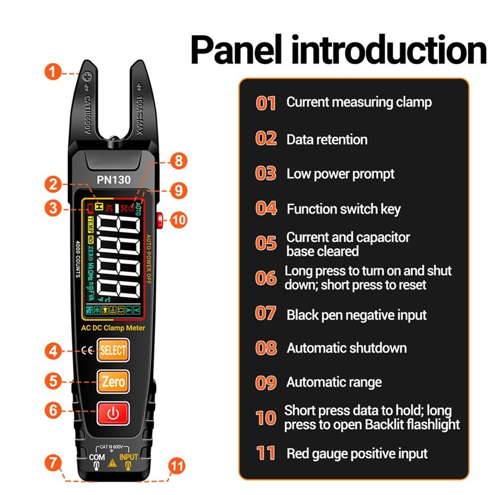 UType Clamp Meter 4000 Count for AC Current Measurement with USB Data Cable