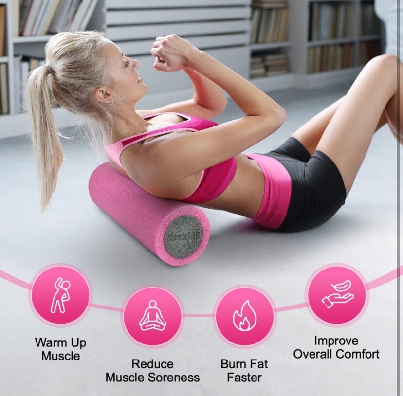 Yes4All Soft-Density Foam Roller, 18 inch - Premium Two-Layer PE