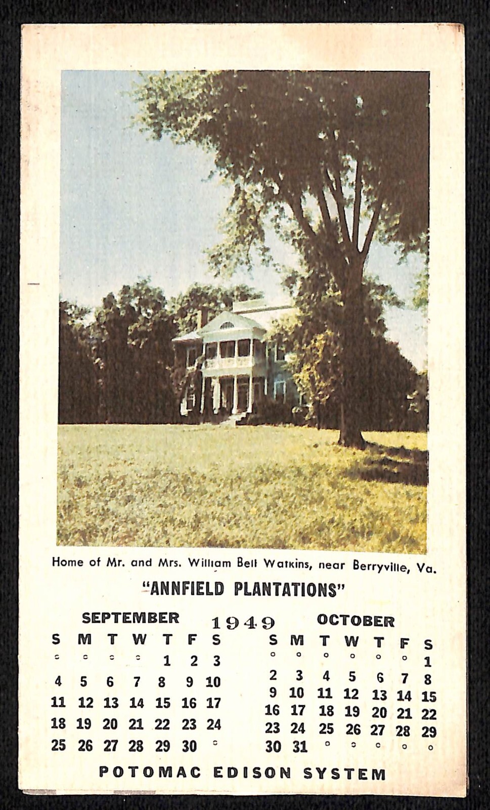 Potomac Edison Power 1949 Reddy Kilowatt "Reddy w/ Woman" Calendar Scarce