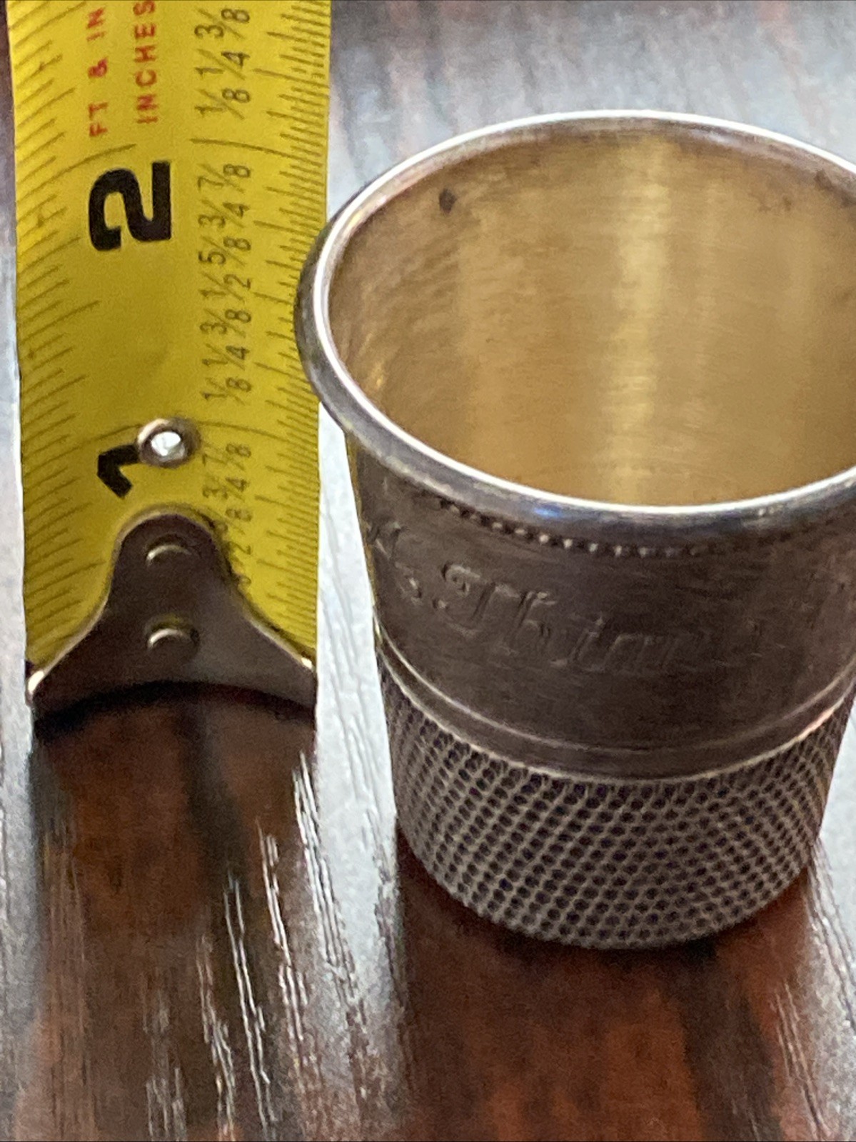 Vintage Sterling "ONLY A THIMBLE FULL" Jigger/Shot Glass 45 Grams