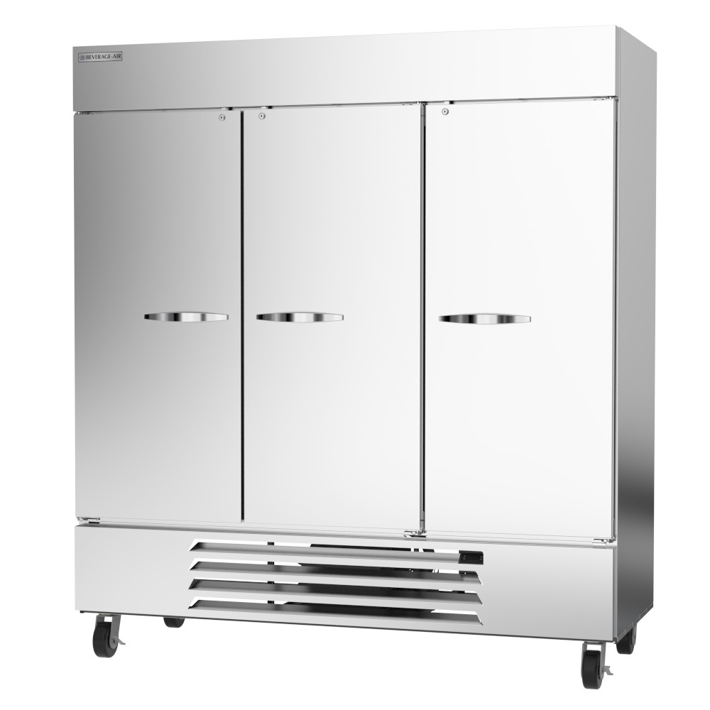 Beverage Air HBF72HC-5 Solid Door Three Section Reach-In Freezer