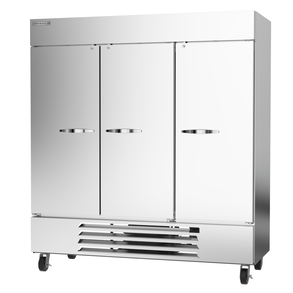 Beverage Air HBF72HC-5 Solid Door Three Section Reach-In Freezer