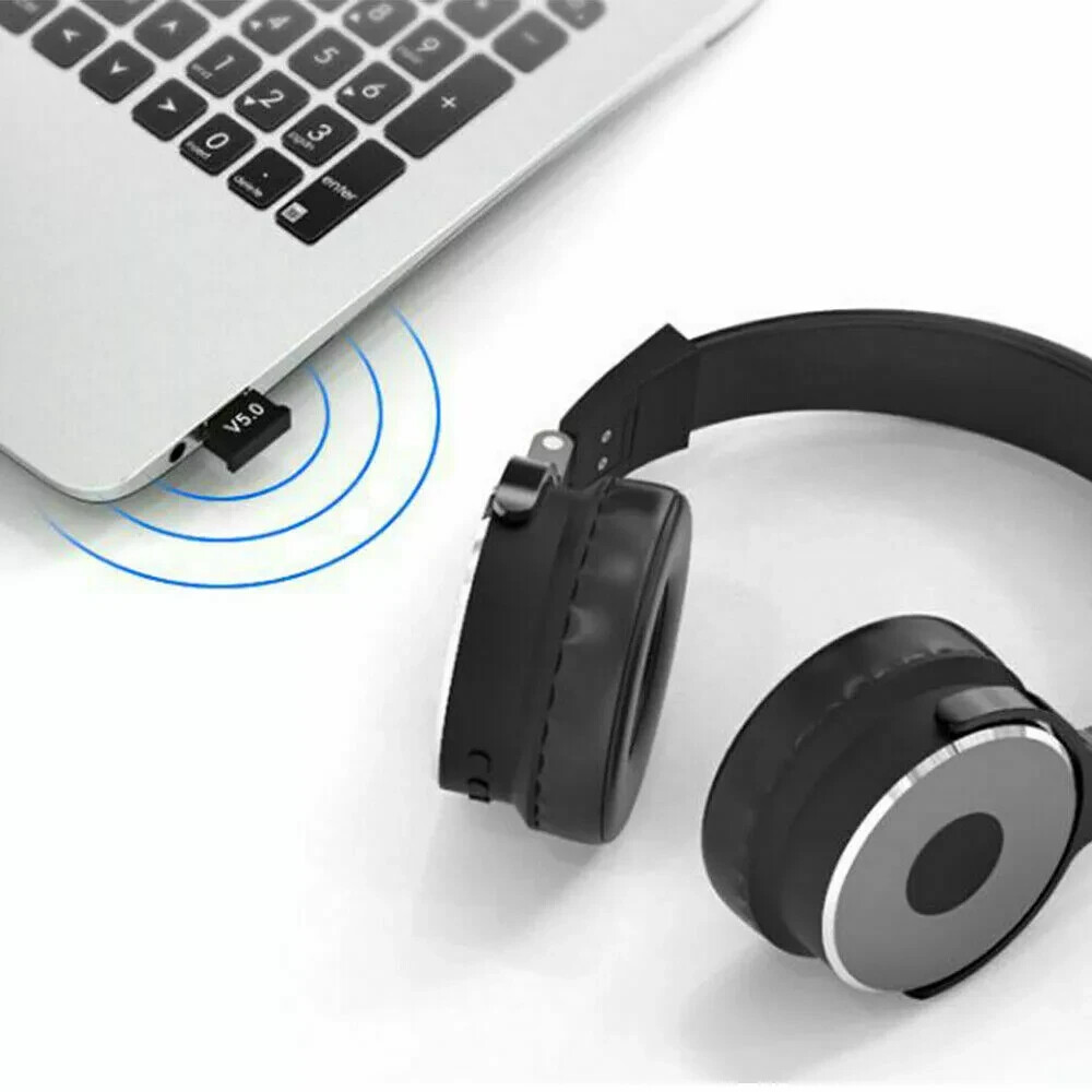 2 x USB Bluetooth 5.0 Wireless Audio Music Stereo Adapter Dongle receiver For PC