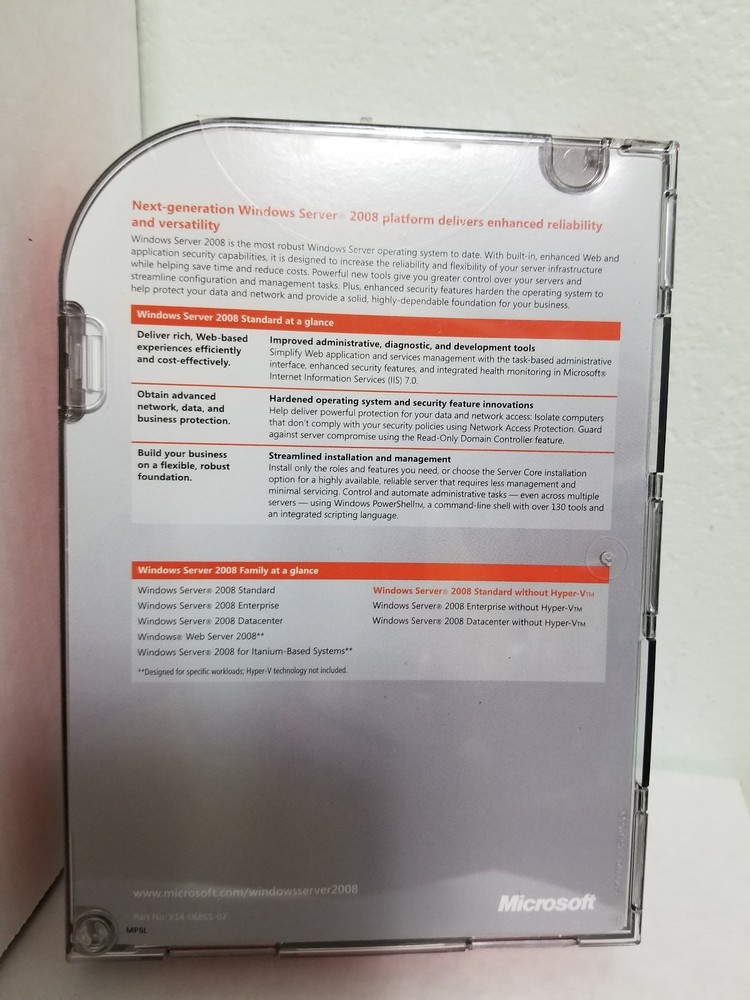 Microsoft Windows Server 2008 Standard without Hyper-V