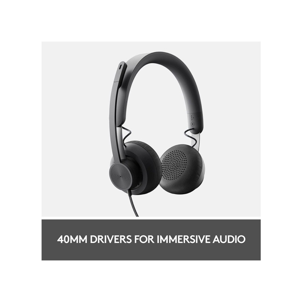 Logitech Zone Wired Headset, with advanced noise-canceling mic technology