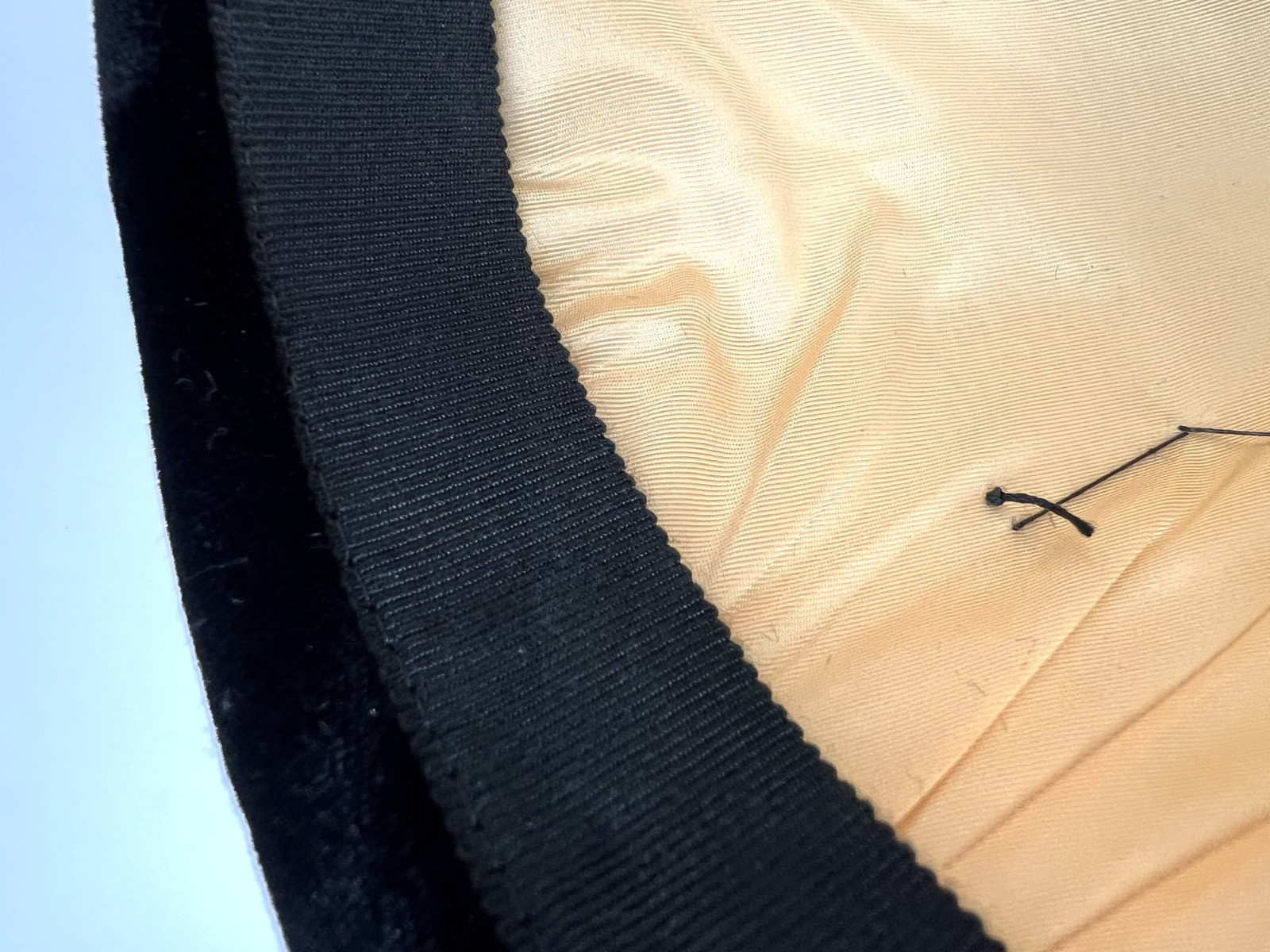 Vintage Shari Creations Turban Hat Black Velvet Cream Copper Satin USA Union