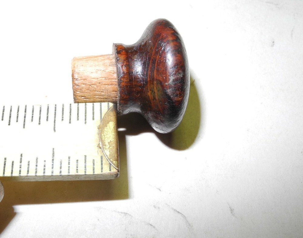 VINTAGE SINGER TREADLE SEWING MACHINE 2 PC SET OAK DRAWER KNOBS, FULL SIZE, DARK